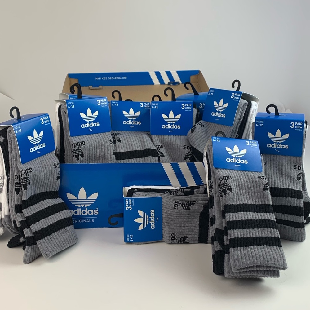 adidas Originals Pack of 3 Trefoil Crew Socks 6-12